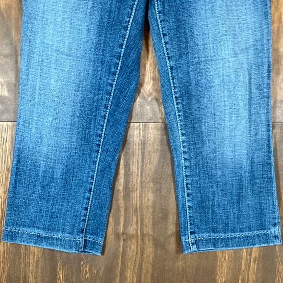 BKE Womens Jeans Blue Capris Denim Starlite Whiskered Heavy Stitching 25 - Picture 3 of 11